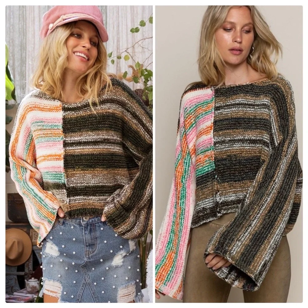 POL Rainbow Forest Sunshine Poncho Top - Picture 8 of 10